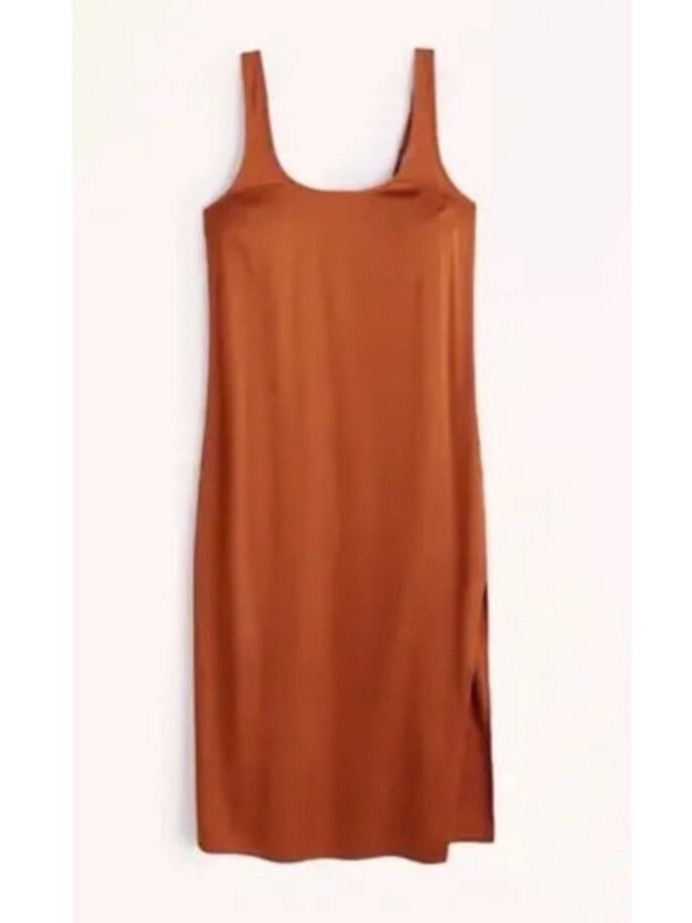 Abercrombie & Fitch Rust-Brown Slip Midi Dress